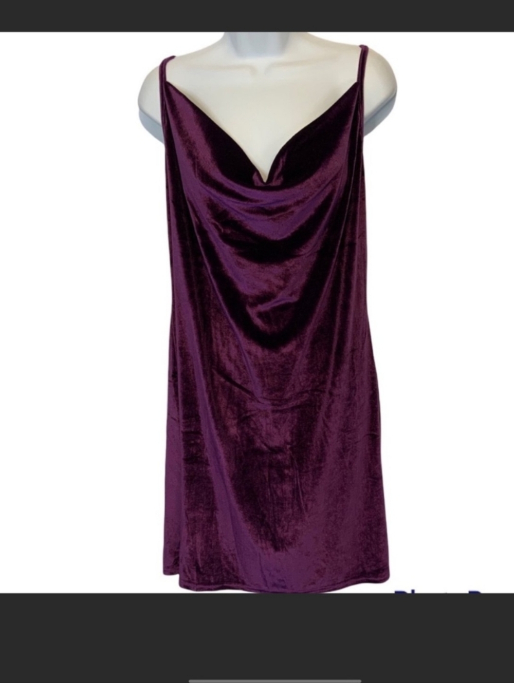Velvet Cowl Neck Slip Dress - Deep Plum